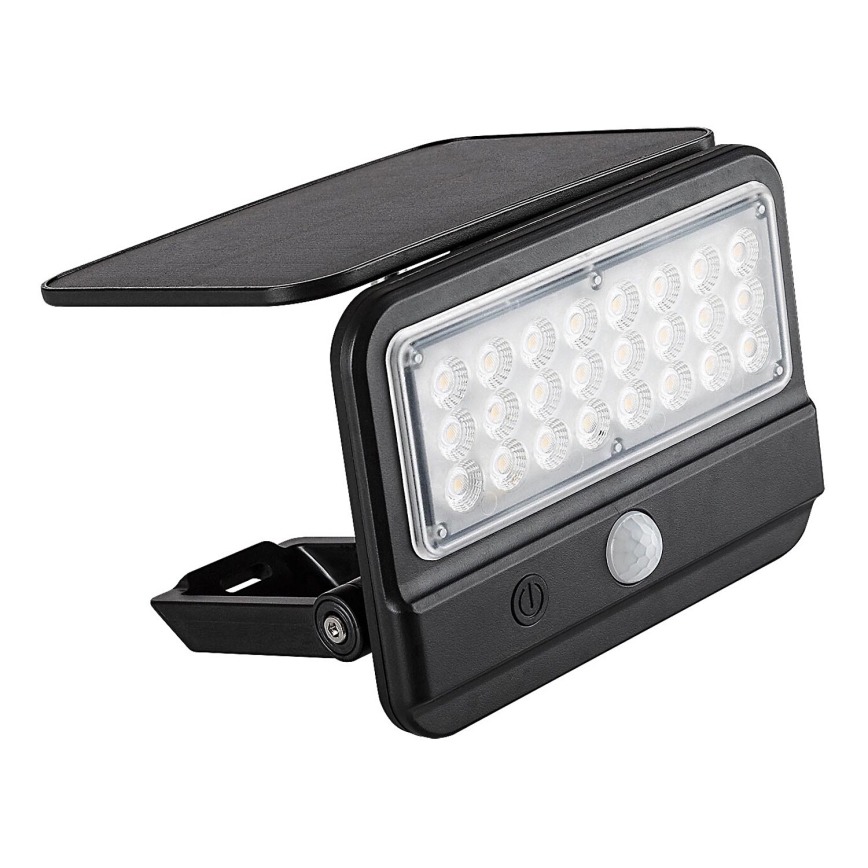 Rabalux - Светодиодный настенный светильник на солнечной батарее с датчиком LED/7W/3,7V IP54 черный 3000 mAh