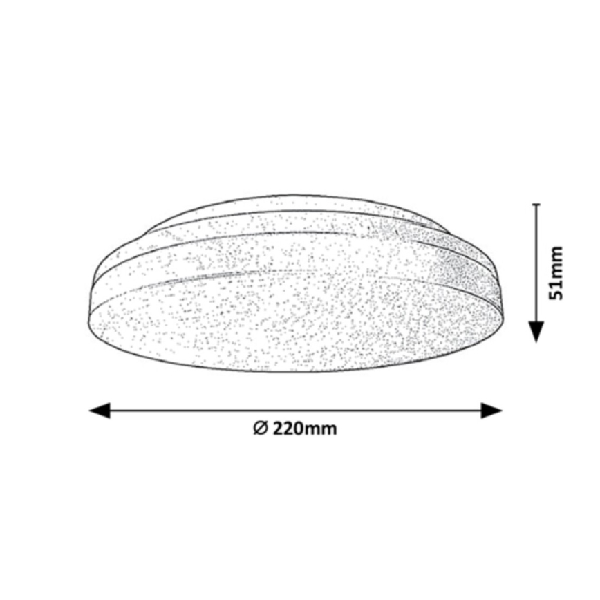 Rabalux - LED потолочный светильник для ванной комнаты LED/18W/230V IP54 3000K/4000K/6000K, диаметр 22 см
