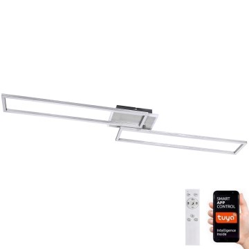 Rabalux - Светодиодный потолочный светильник с регулированием яркости LED/40W/230V 2700-6500K Wi-Fi Tuya матовый хром + дистанционное управление