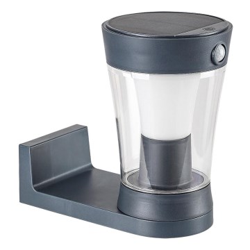 Rabalux - Светодиодный солнечный настенный светильник с датчиком LED/3W/3,7V IP54 антрацит 2000 мАч