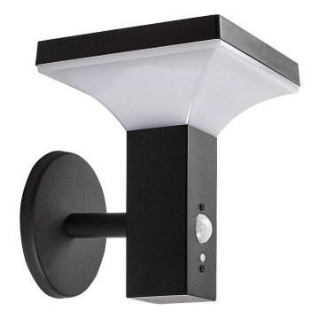Rabalux - Светодиодный солнечный настенный светильник с датчиком LED/4W/230V IP44 черный 2200 мАч