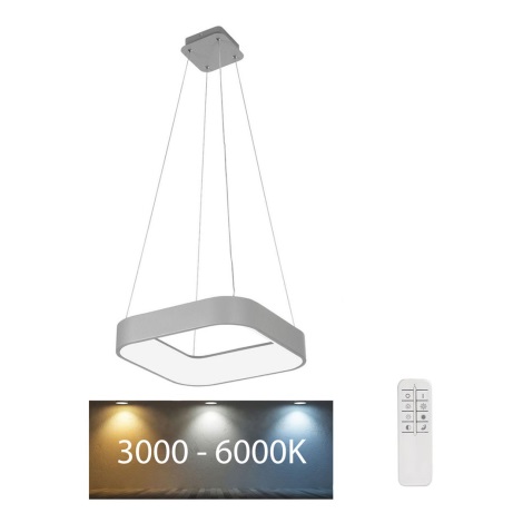 Rabalux - Светодиодная подвесная люстра с регулированием яркости LED/28W/230V квадратный 3000-6000K + дистанционное управление