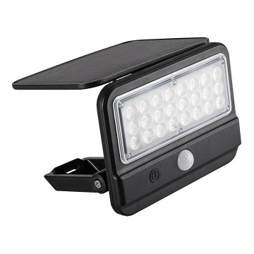 Rabalux - Світильник на сонячній батареї з LED і сенсором LED/7W/3,7V IP54 чорний 3000 мАг