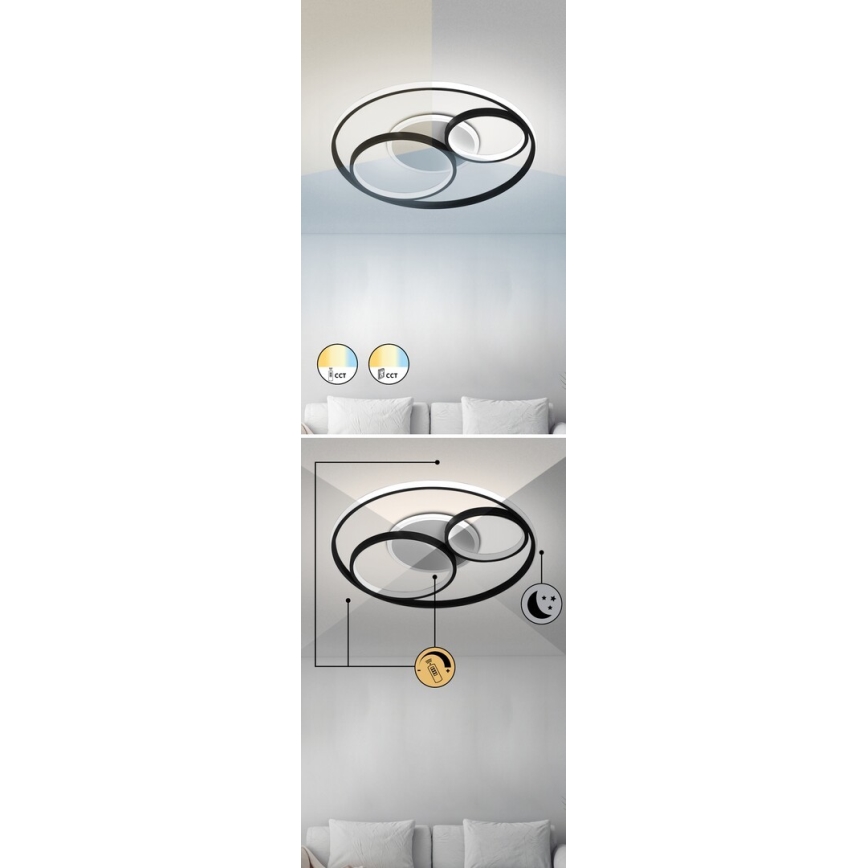 Rabalux - Світлодіодний стельовий світильник з регулюванням яскравості LED/50W/230V 3000-6000K + пульт дистанційного керування