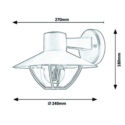 Rabalux - Уличный настенный светильник 1xE27/10W/230V IP44