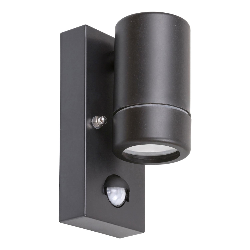 Rabalux - Уличный настенный светильник с датчиком 1xGU10/10W/230V черный IP44