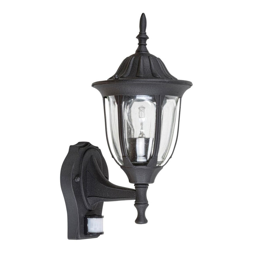 Rabalux - Уличный настенный светильник с датчиком MILANO 1xE27/60W/230V IP43 черный