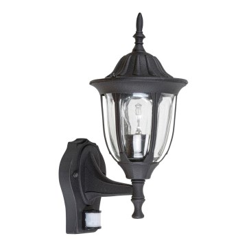 Rabalux - Зовнішній настінний світильник з датчиком 1xE27/60W/230V IP43 чорний