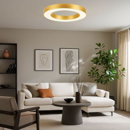 Rabalux - LED стельовий світильник з регулюванням яскравості LED/45W/230V 3000-6500K діам. 60 см золотистий + пульт дистанційного керування