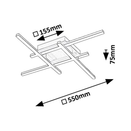 Rabalux - LED стельовий світильник LED/24W/230V 4000K 55x55 см