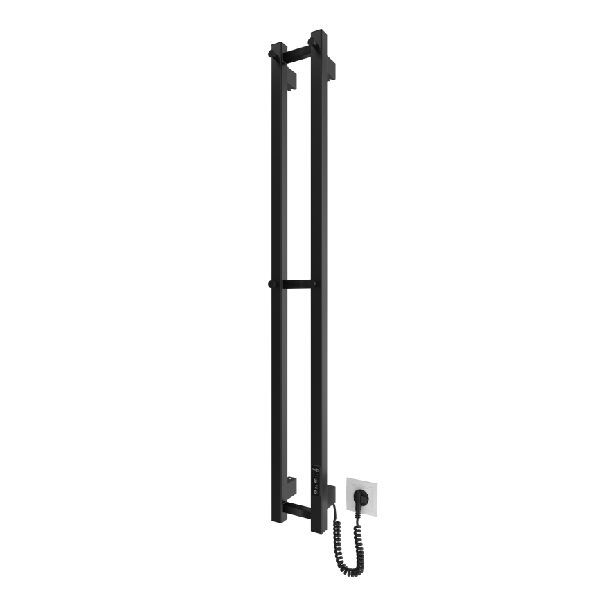 Радиатор для ванной комнаты HF SLIM 80W/230V 117x14 см черный угловой