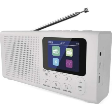 Радио DAB DAB+ FM 3W/5V/4xAA белый