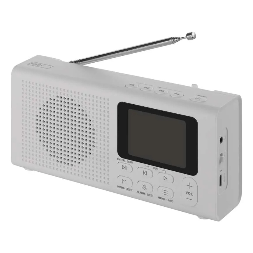 Радио DAB DAB+ FM 3W/5V/4xAA белый