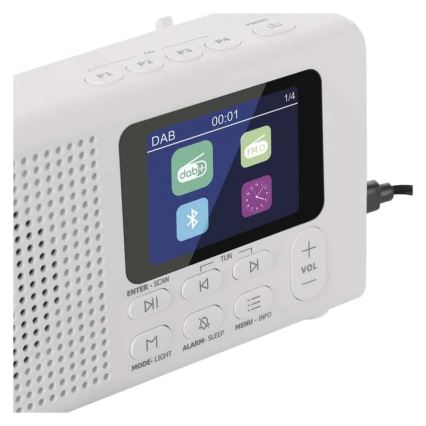 Радио DAB DAB+ FM 3W/5V/4xAA белый