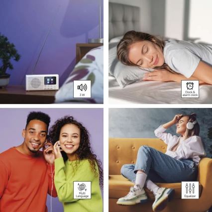 Радіо DAB DAB+ FM 3 Вт/5 В/4xAA біле