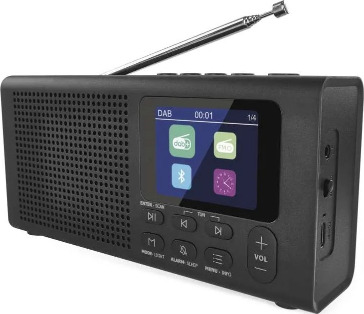 Радио DAB DAB+ FM 3W/5V/4xAA черный