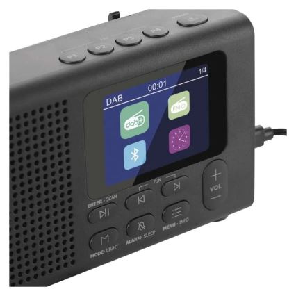 Радио DAB DAB+ FM 3W/5V/4xAA черный