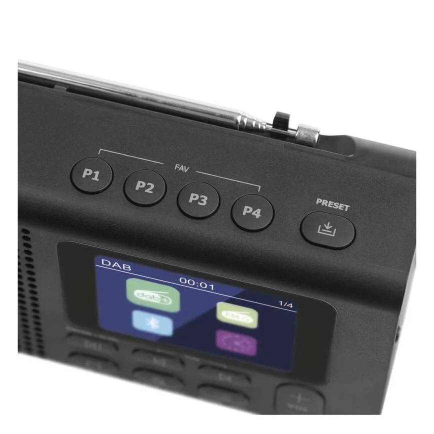 Радио DAB DAB+ FM 3W/5V/4xAA черный