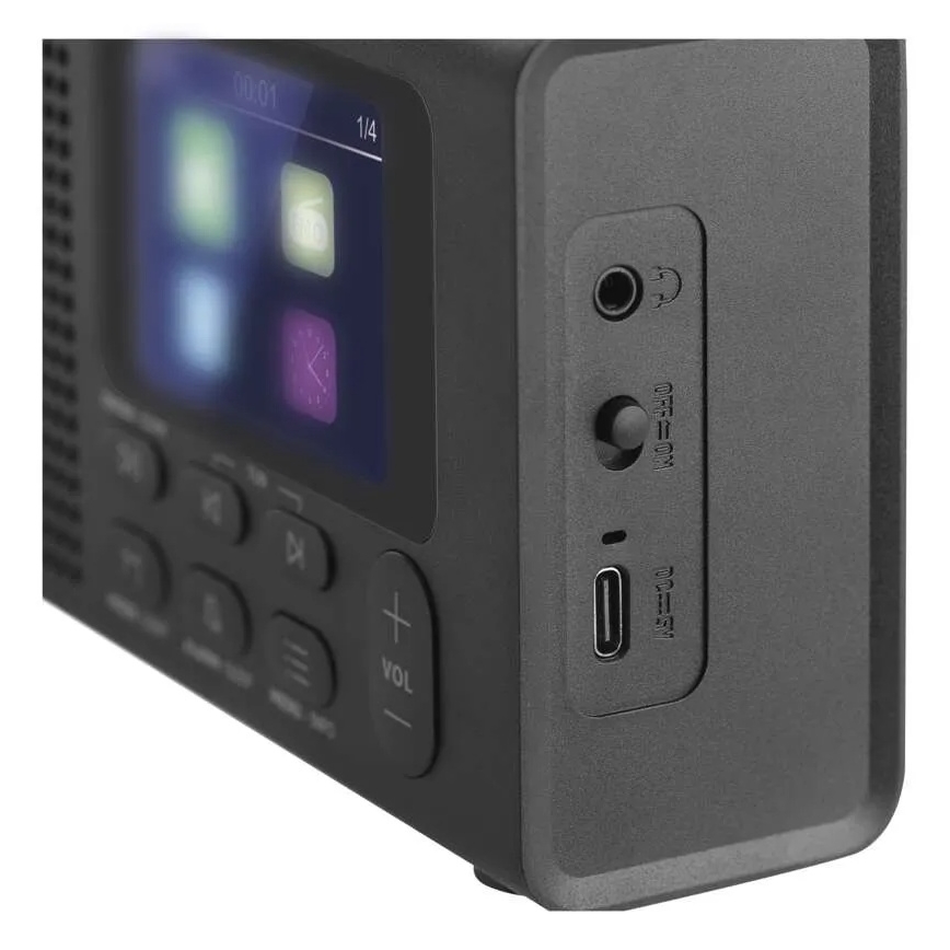 Радіоприймач DAB DAB+ FM 3W/5V/4xAA чорний
