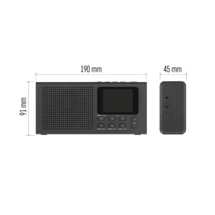 Радіоприймач DAB DAB+ FM 3W/5V/4xAA чорний