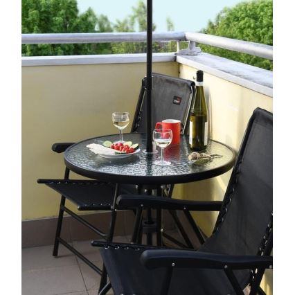 Раскладной садовый стул черный