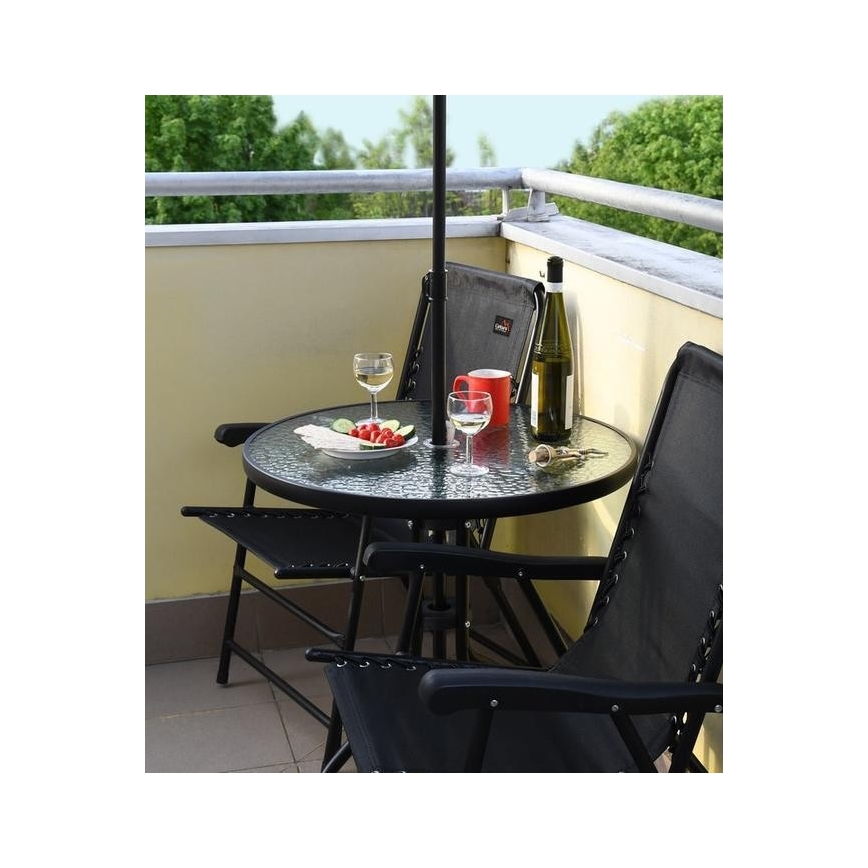 Раскладной садовый стул черный