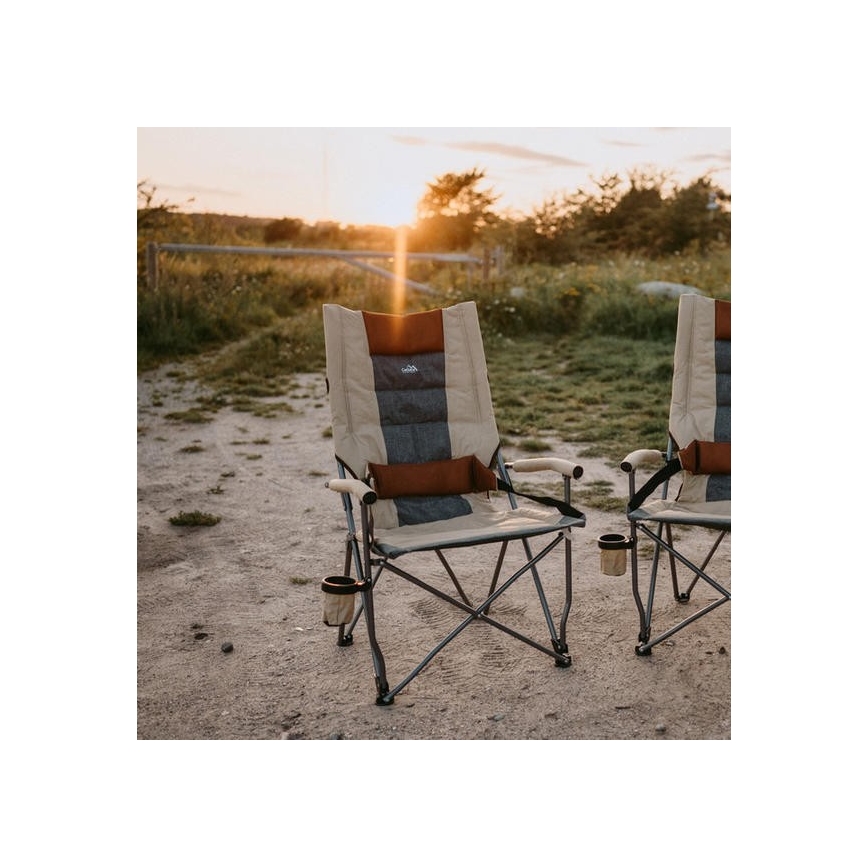 Раскладной стул для кемпинга коричневый
