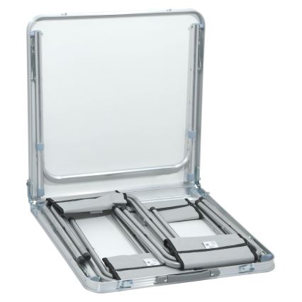 Раскладной туристический стол + 4x кресло белый/матовый хром