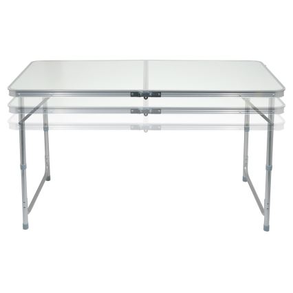 Раскладной туристический стол + 4x кресло белый/матовый хром