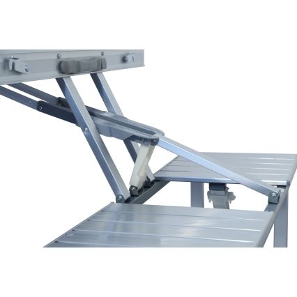 Раскладной туристический стол со стульями белый/матовый хром