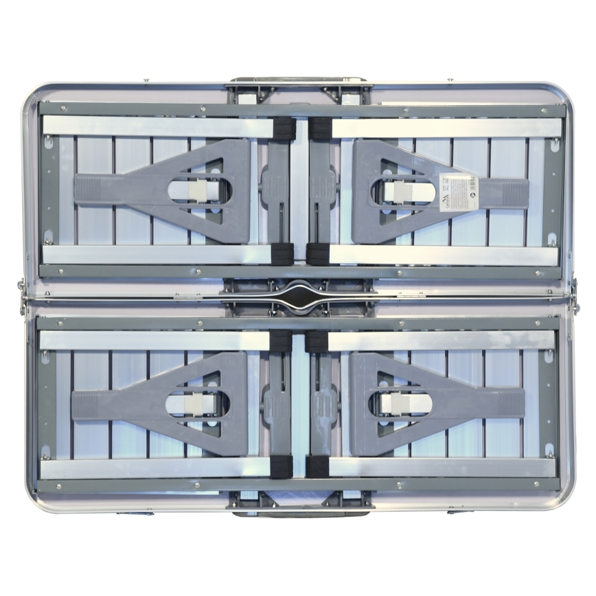 Раскладной туристический стол со стульями белый/матовый хром