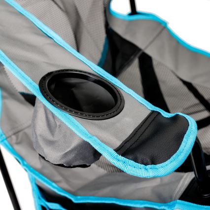 Раскладной туристический стол + кресло серый/синий