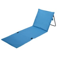 Раскладное кресло-шезлонг синий 160x55 см