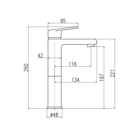 RAV Slezák CO130.0 - Смеситель для раковины COLORADO 26 см полированный хром