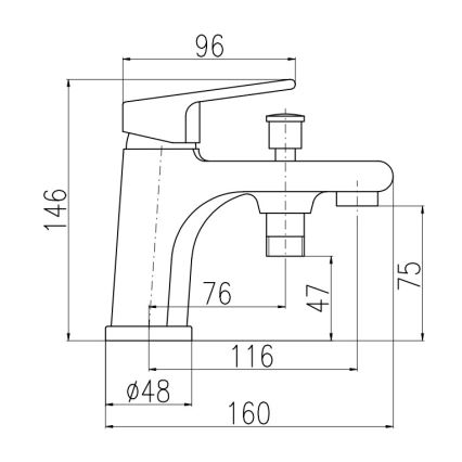 RAV Slezák CO148.0 - Змішувач для ванни COLORADO, 14,6 cm, глянцевий хром