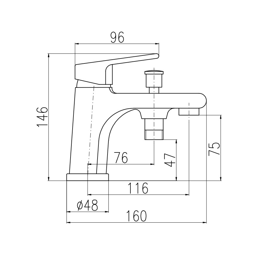 RAV Slezák CO148.0 - Змішувач для ванни COLORADO, 14,6 cm, глянцевий хром