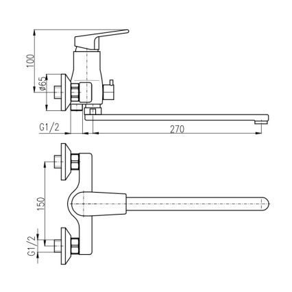 RAV Slezák CO153.5CMATZ - Змішувач для ванни COLORADO чорний/золотий