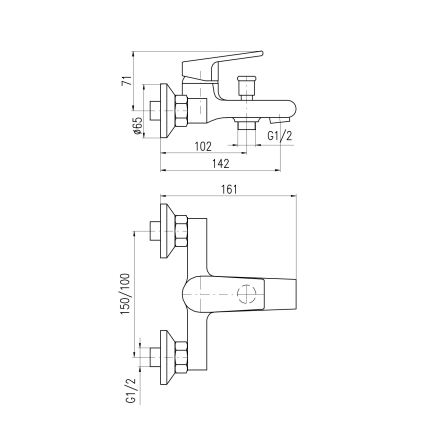 RAV Slezák CO154.5CMATZ - Змішувач для ванни COLORADO чорний/золотий