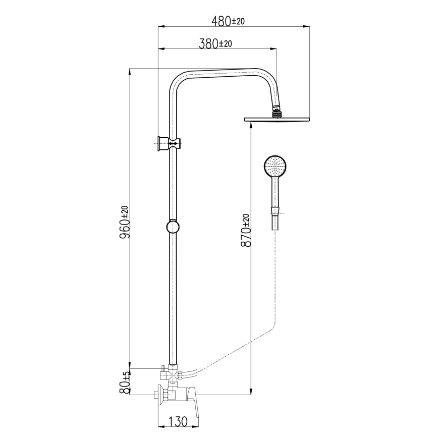 RAV Slezák CO182.5/7 - Душовий набір зі змішувачем COLORADO, блискучий хром