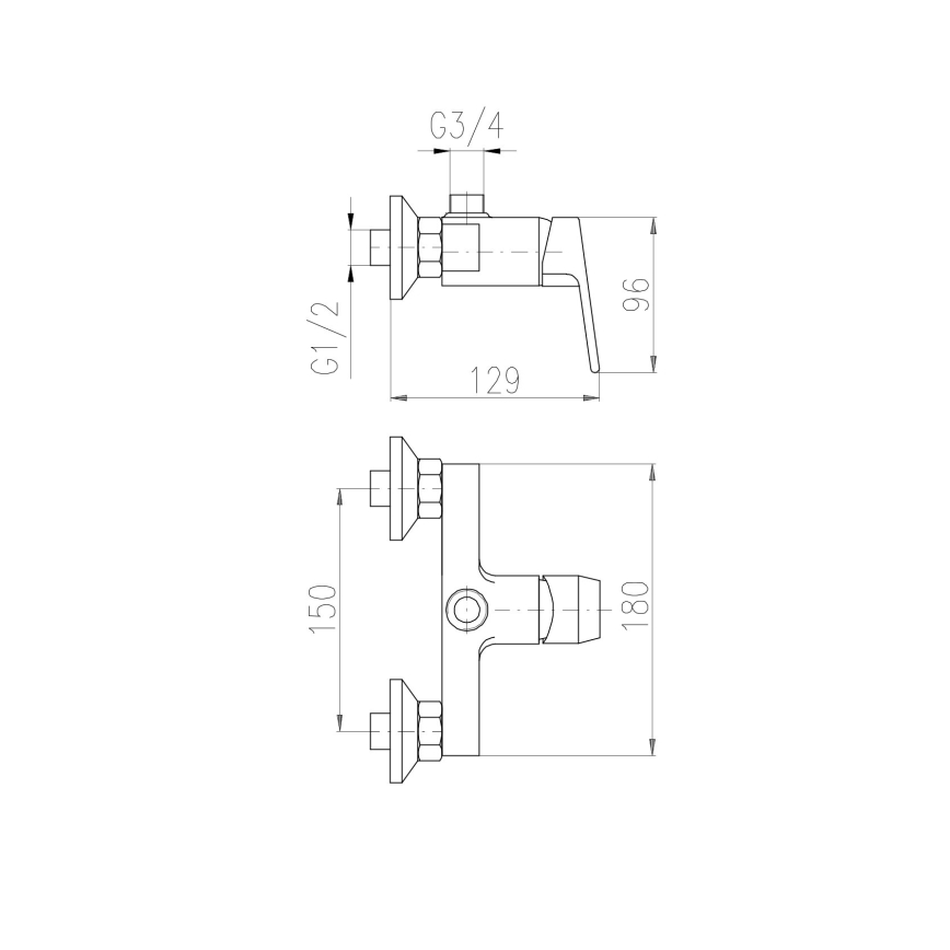 RAV Slezák CO182.5 - Душевой смеситель COLORADO полированный хром