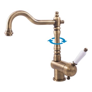 RAV Slezák L508.0/8SM - Смеситель для мойки/умывальника LABE RETRO 25,6 cm античная латунь