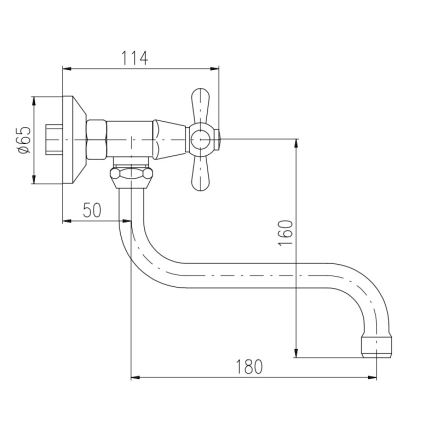 RAV Slezák MK101.5/21SM - смеситель для мойки/умывальника MORAVA RETRO, отделка античная латунь