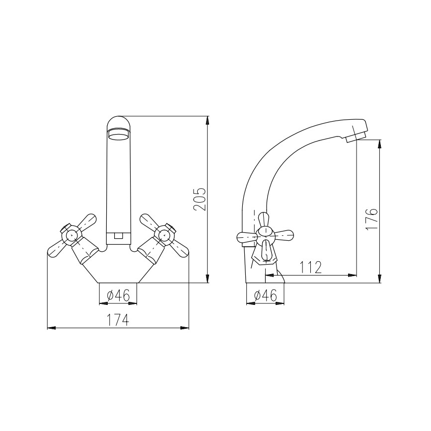 RAV Slezák MK120.0/2 - Раковинный смеситель MORAVA 20,5 см глянцевый хром