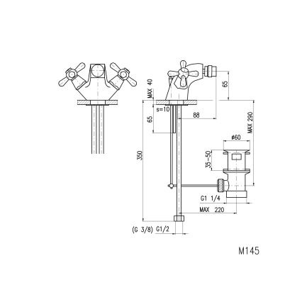 RAV Slezák MK145.0 - смеситель для биде + слив MORAVA 6,5 см полированный хром