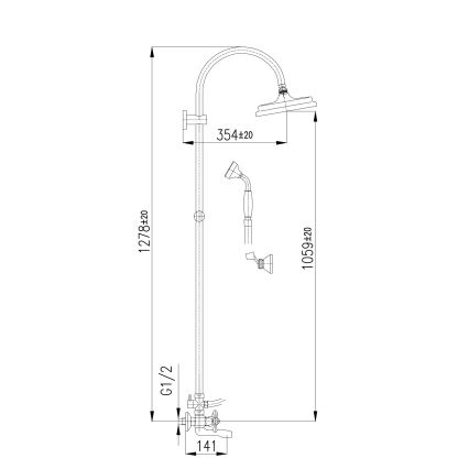 RAV Slezák MK154.5/3 - Комплект для ванни зі змішувачем MORAVA, глянцевий хром