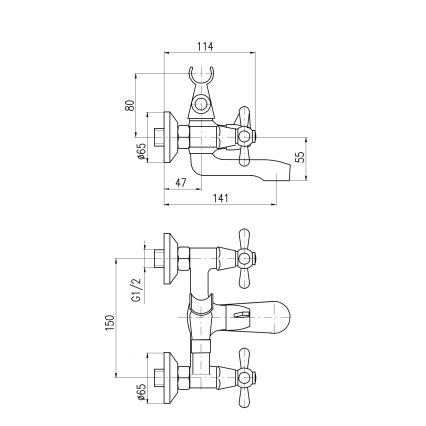 RAV Slezák MK154.5 - ванний змішувач MORAVA, глянцевий хром