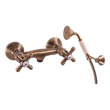 RAV Slezák MK180.5/2SM - Душевой комплект с смесителем MORAVA RETRO, старинная латунь