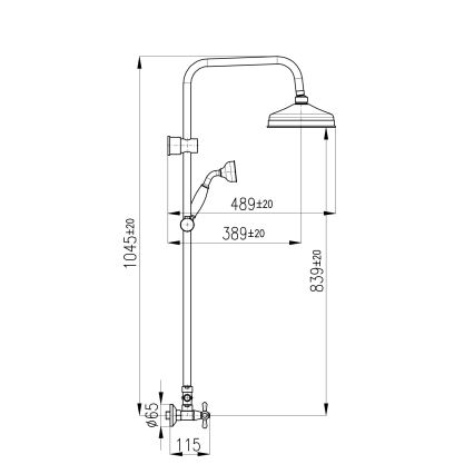 RAV Slezák MK181.5/7CMATSM - Душевой комплект с смесителем MORAVA RETRO чёрный/латунь