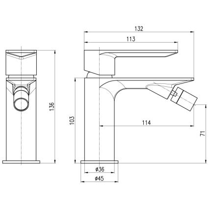 RAV Slezák NL144.0CMAT - Смеситель для биде NIL 13,6 см матовый чёрный