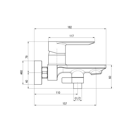 RAV Slezák NL154.5 - Смеситель для ванны NIL полированный хром